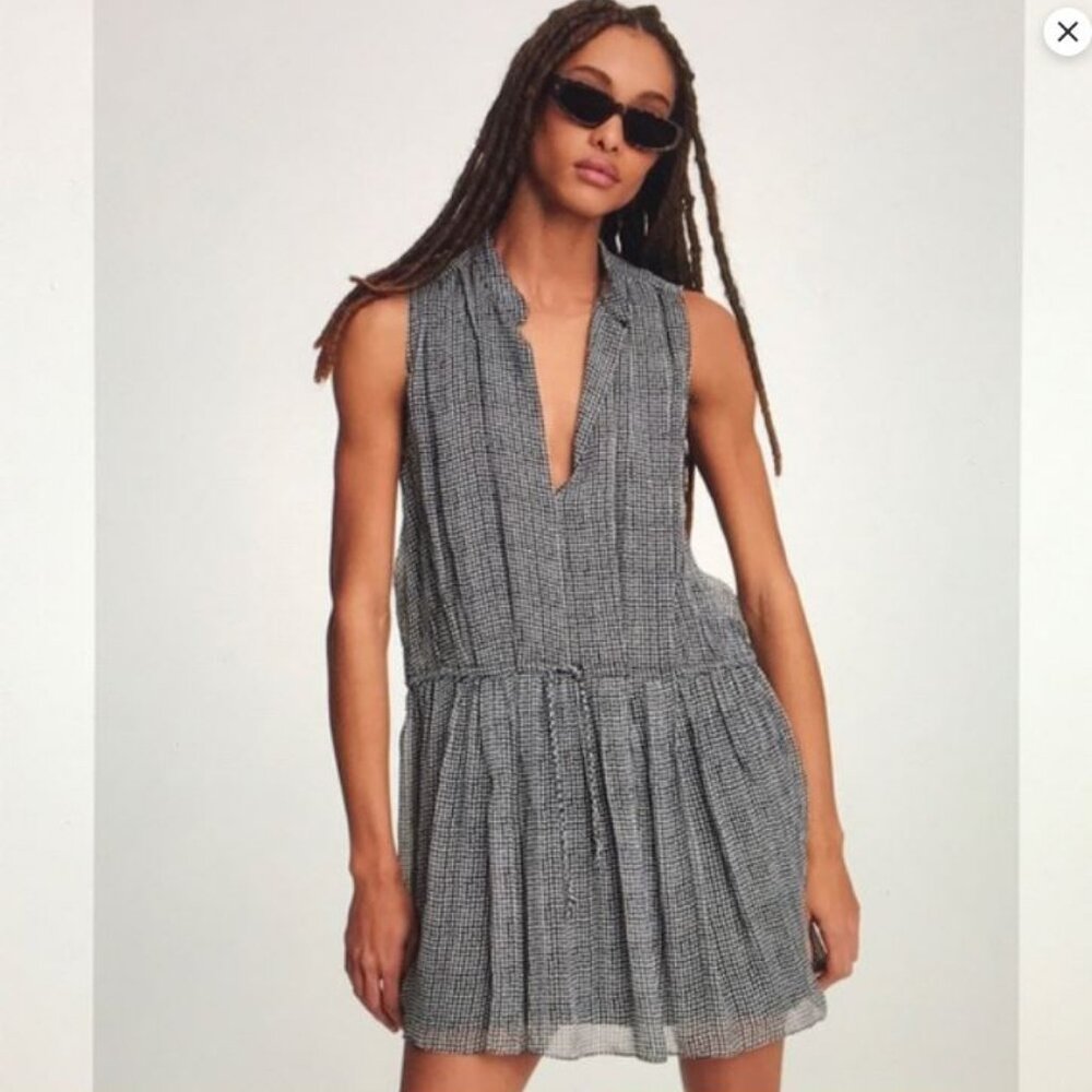 Rag & Bone Black and White Carly sleeveless Printed Silk Dress size S New w tags